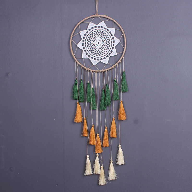 New Indian Style Lace Hand-woven Dream Catcher Silk Nylon Tassel Dream Catcher Home Wall Decoration Dream Catcher