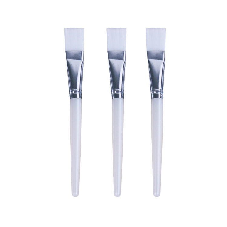 Pearl dry white aluminum facial mask brush beauty gadget fine brush 17cm spa soft hair facial mask brush wholesale