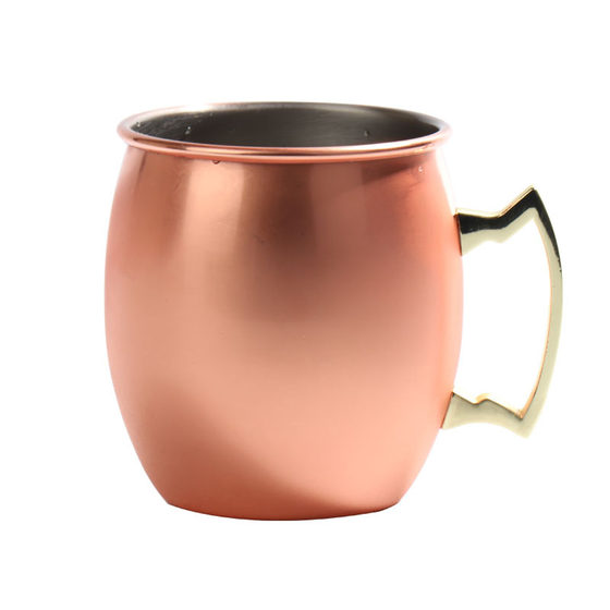 Cross-border hot selling mule Moscow mule Cup 304 stainless steel copper plated hammer point Cup light body wine glass cocktail Cup
