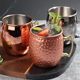 Cross-border hot selling mule Moscow mule Cup 304 stainless steel copper plated hammer point Cup light body wine glass cocktail Cup