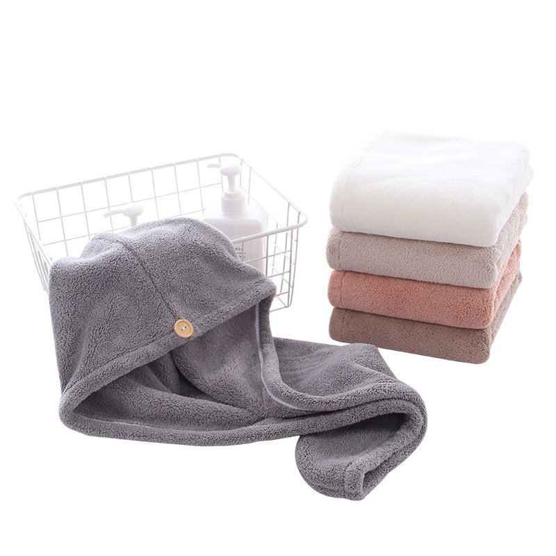 Tuqiang cross-border supermarket coral fleece shower cap adult microfiber absorbent headscarf thickened hair drying cap wholesale