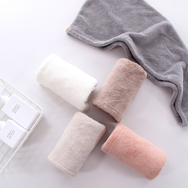 Tuqiang cross-border supermarket coral fleece shower cap adult microfiber absorbent headscarf thickened hair drying cap wholesale