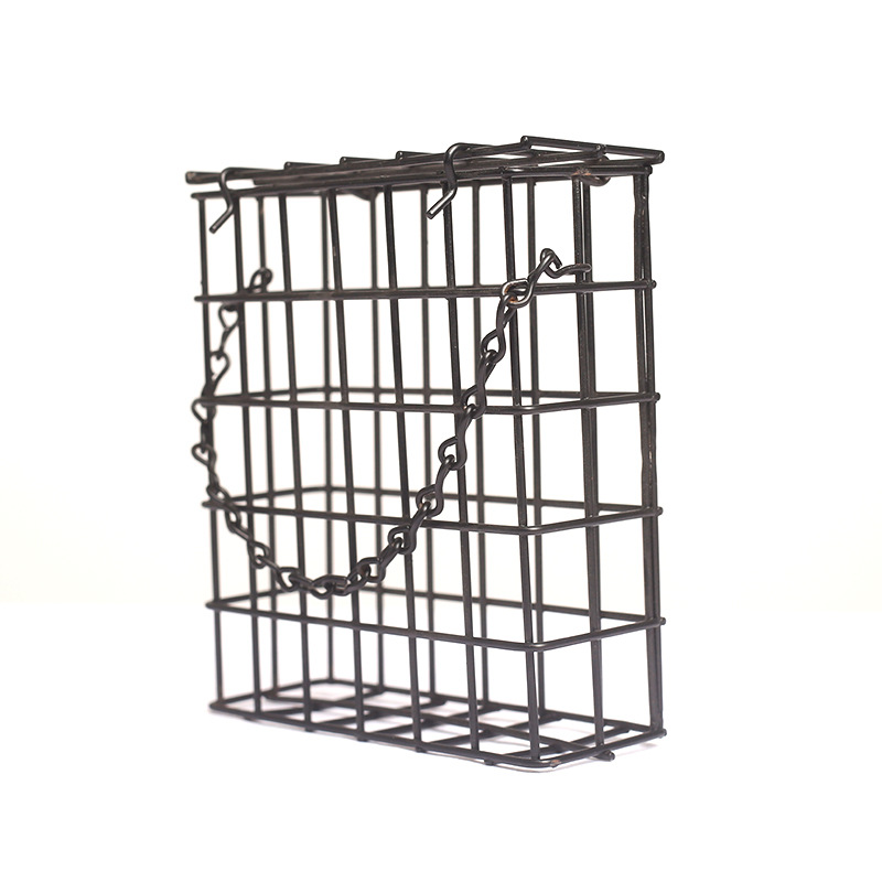 In stock square bird cage bird feeder outdoor barbed wire feeder hanging bird feeder with chain hummingbird feeder