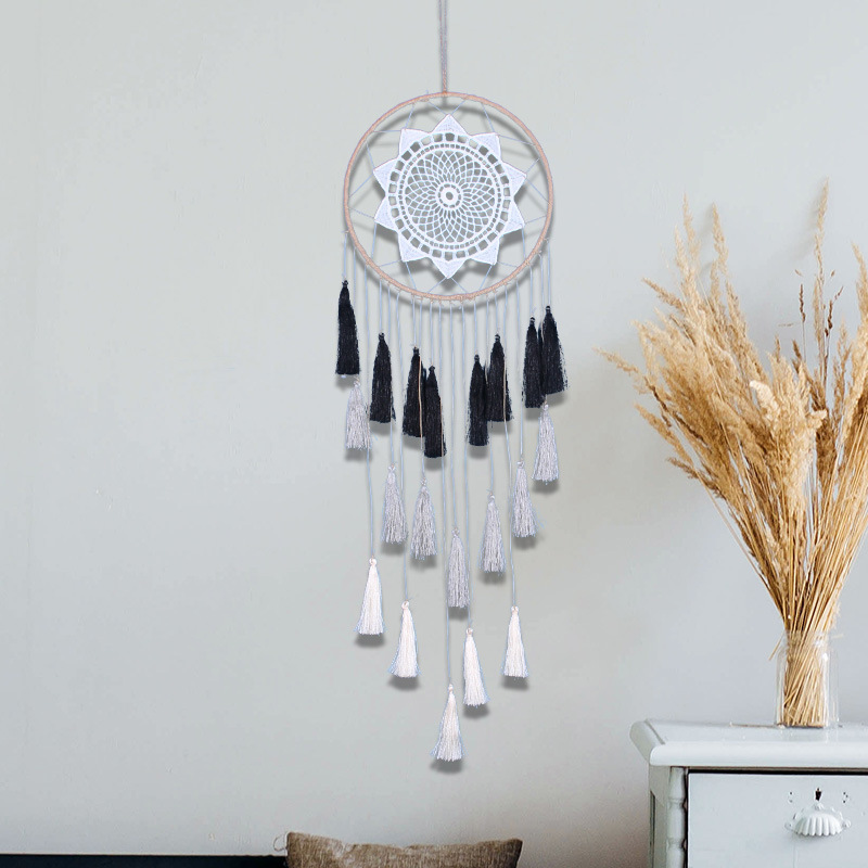 New Indian Style Lace Hand-woven Dream Catcher Silk Nylon Tassel Dream Catcher Home Wall Decoration Dream Catcher