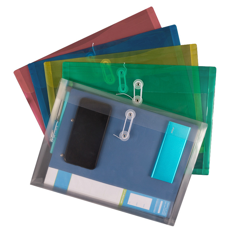 Transparent PP File Bag Wraping Rope File Office Storage Bag Making Student Data Test Paper File Bag