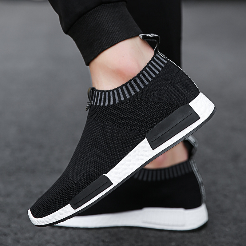 Cross-border shoes men's breathable socks board shoes men's trendy flying woven sports casual shoes Korean style student mesh men's shoes