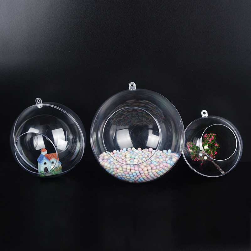 High Transparent Open Ball Window Decoration Christmas Decoration PS Plastic Plant Cultivation Christmas Ball acrylic ball