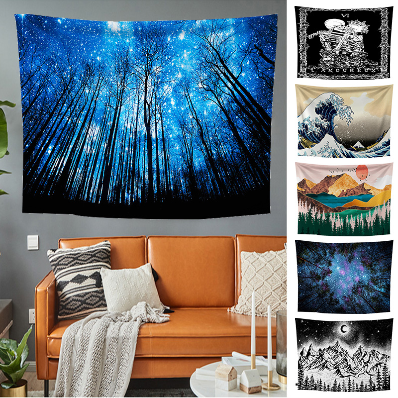 Factory direct supply DIY ins Bohemian Mandala landscape forest skull head home decoration tapestry