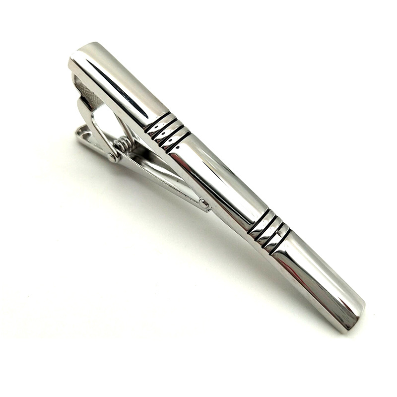 Dress Tie Accessories Jewelry Copper Material Pattern Tie Clip Smooth Twill Men's Business Prismatic Tie Clip