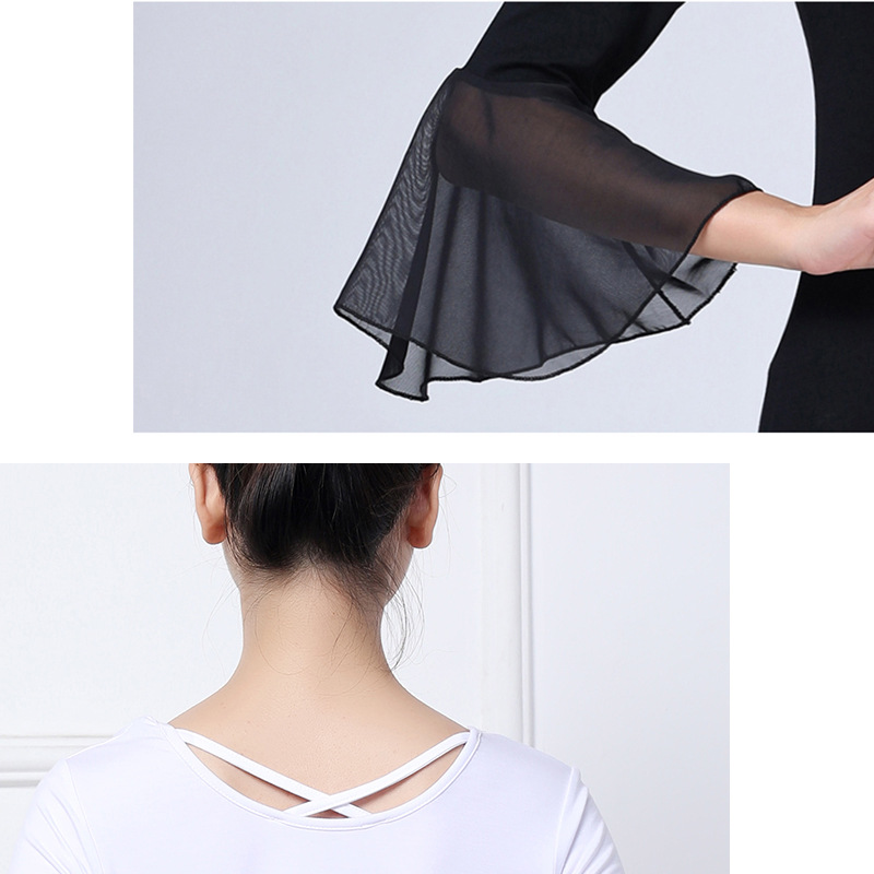 Modal Dance Costume Women's Horn Sleeve Adult Dancing Top Elegant Backless Square Dance Costume in stock Hair