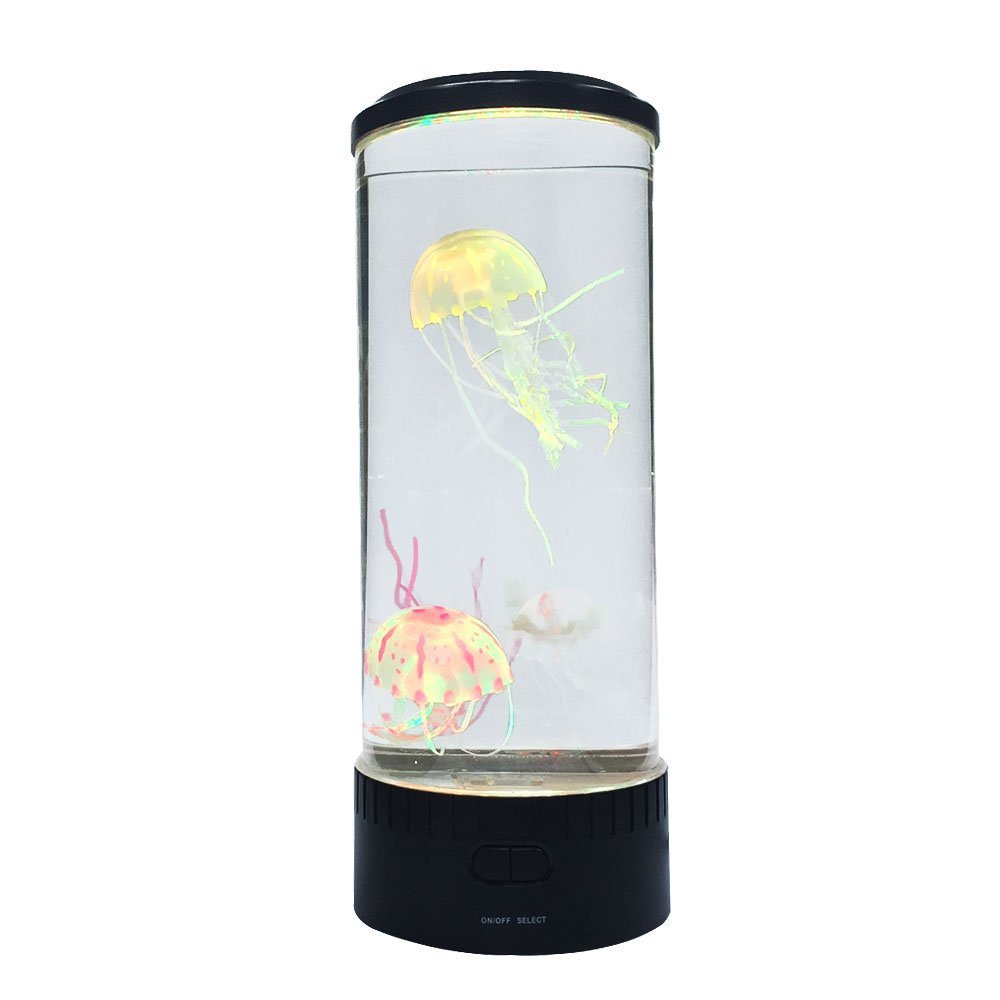 Amazon colorful LED large jellyfish water lamp aquarium simulation home decoration table lamp atmosphere night light