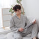 Factory direct pure cotton pajamas double gauze long sleeve good home Clothing Spring and Autumn couple's non-printed Japanese style
