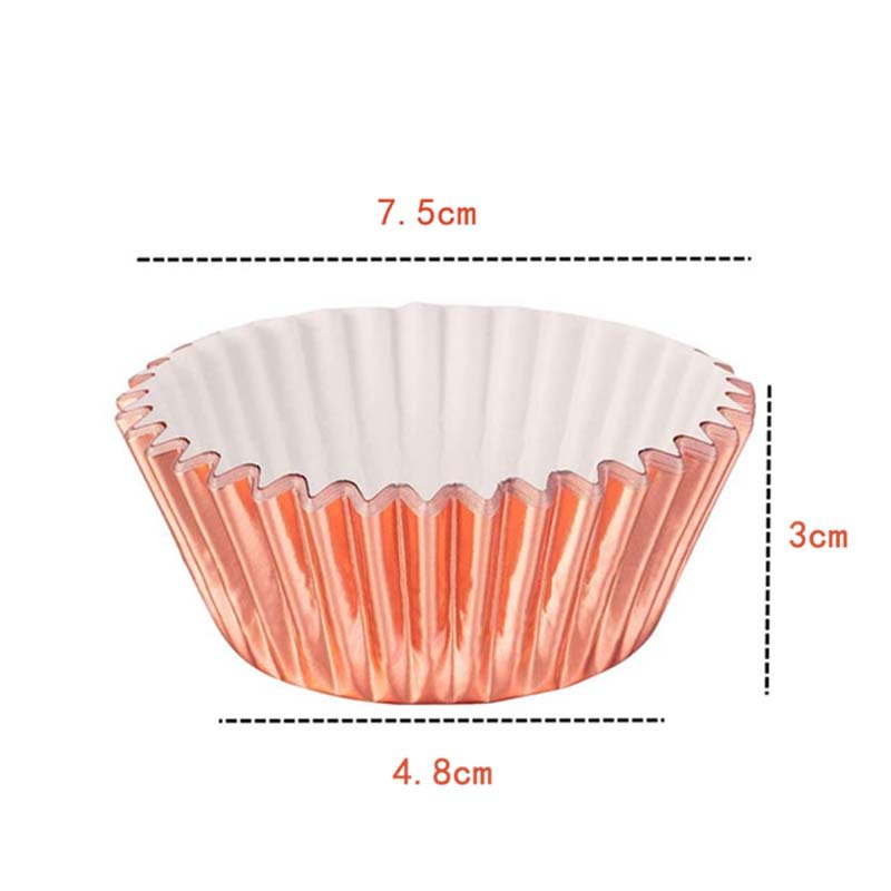 PVC barrel baking utensils Mafen cake paper cup color thick aluminum foil oil-proof cake paper holder 100