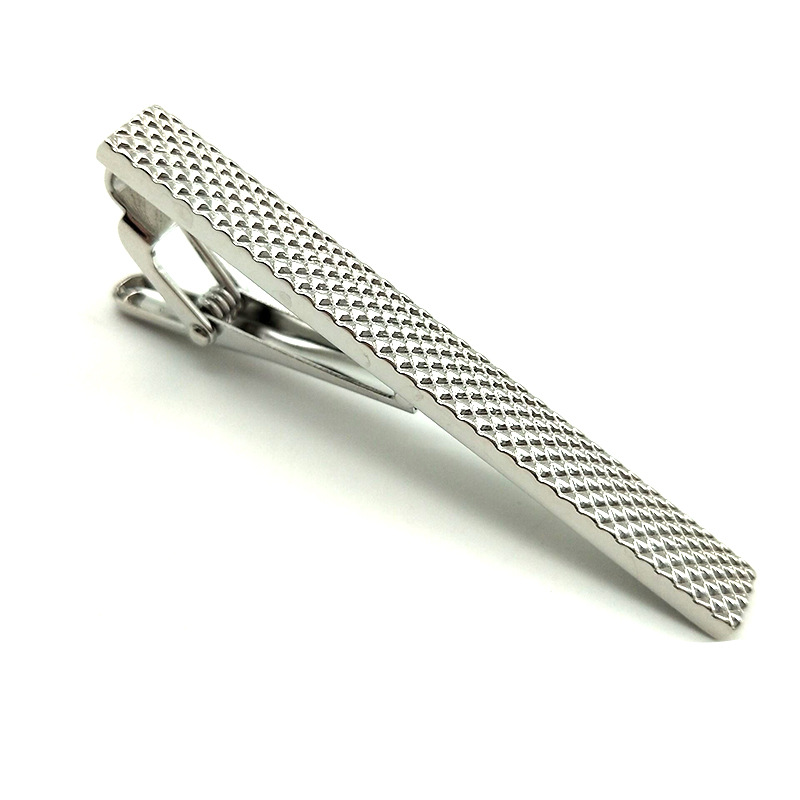 Dress Tie Accessories Jewelry Copper Material Pattern Tie Clip Smooth Twill Men's Business Prismatic Tie Clip