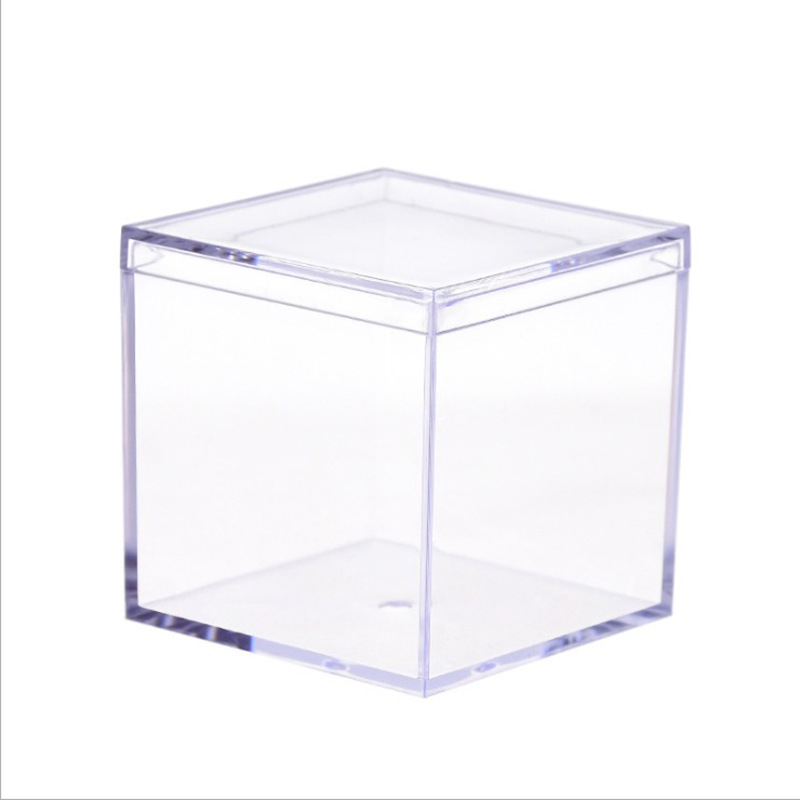 Square Transparent Box PS Hard Plastic Food Packaging Feeding Douyu Box Crystal Mud Blind Wedding Candy Box