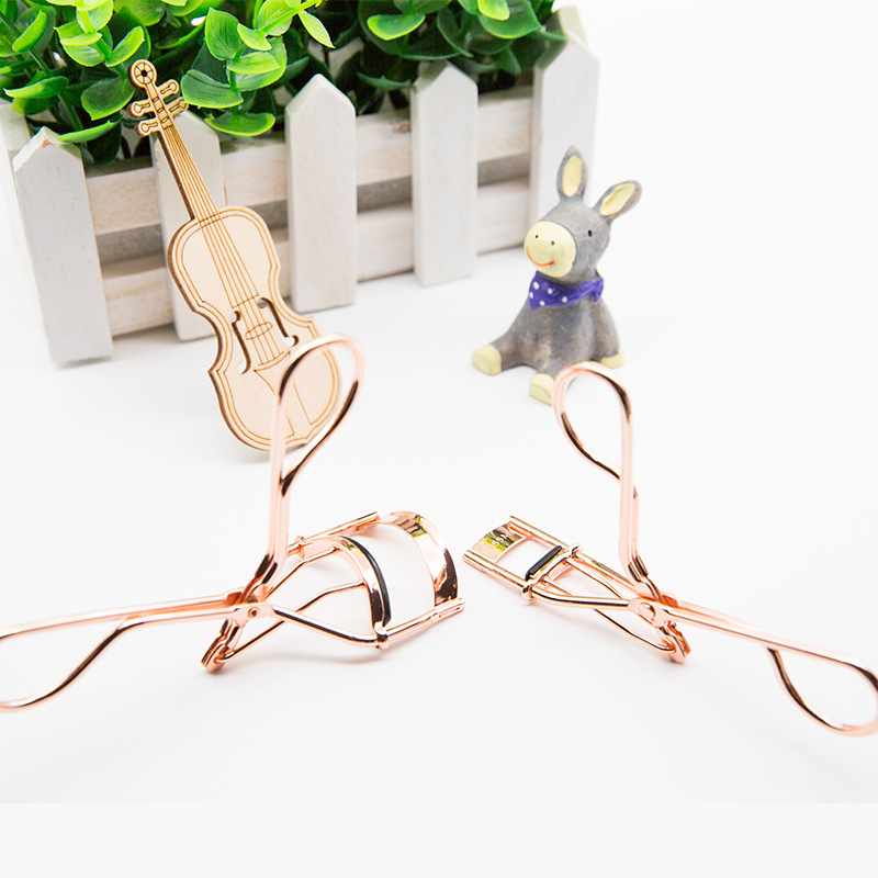 Metal size eyelash curler set black partial eyelash curling aid beauty makeup tool rose gold cross border
