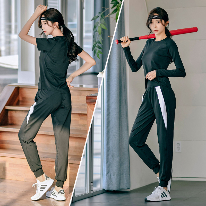 Gym Sports Suit Women's Long and Short Sleeve Three-Piece Set Loose Professional Sports Running Clothes Spring and Summer Fashion Yoga Clothes