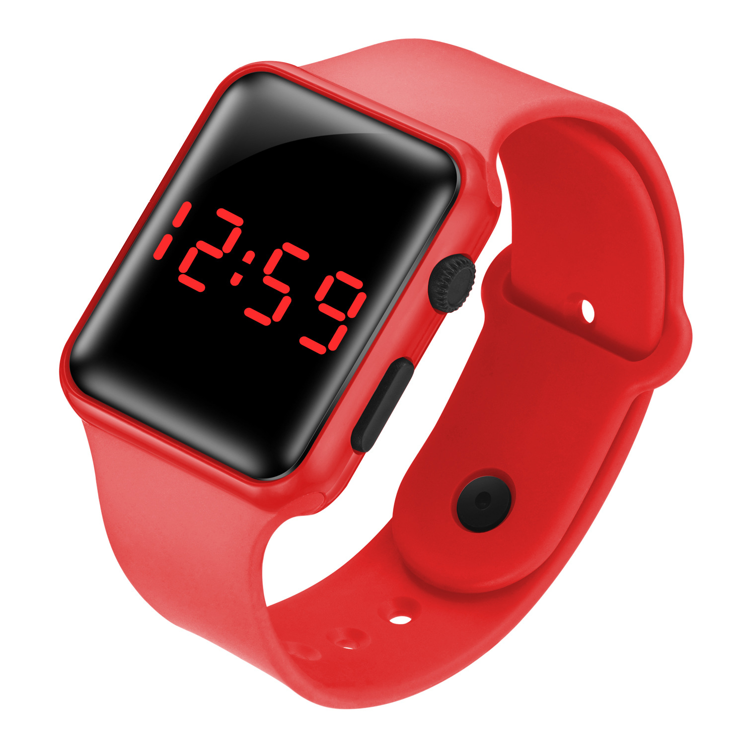 Factory wholesale led electronic watch student fashion Sports LED Apple square silicone electronic watch gift