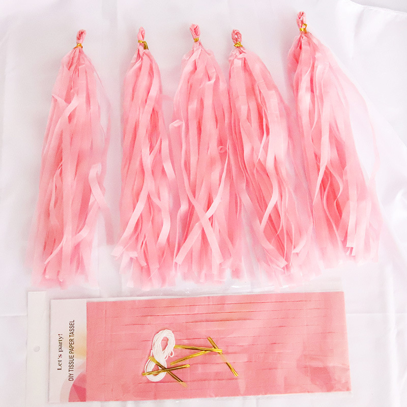 35cm Paper Tassel Ribbon Flower Birthday Arrangement Tassel Curtain DIY Wedding Decoration European and American Party Supplies Wholesale