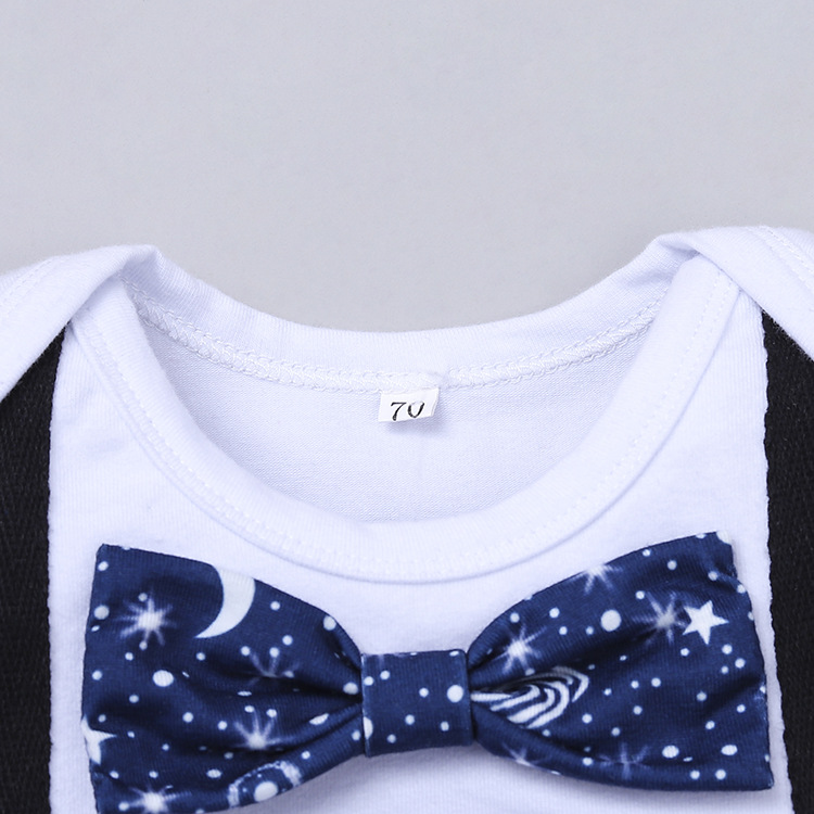European and American Foreign Trade baby romper digital cartoon printed short-sleeved strap suit romper birthday two-piece set