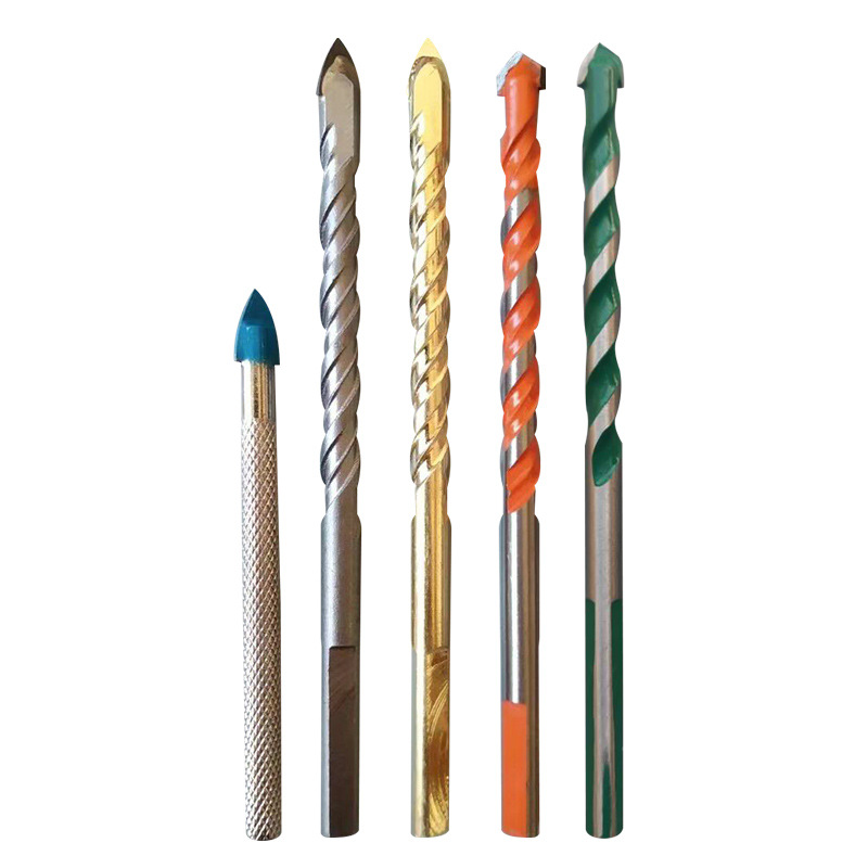 Ceramic tile glass ceramic four-blade cross drill overlord drill marble multifunctional carbide twist Triangle drill