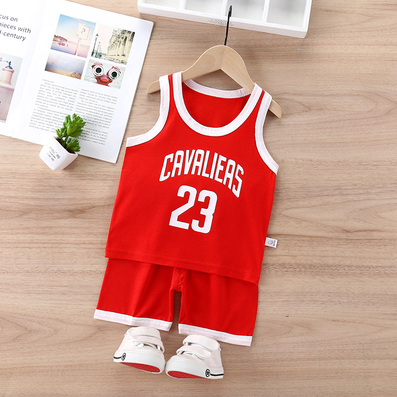 Summer Children's Vest Set Cotton Summer New Arrival Sleeveless Shorts Two-Piece Casual Small and Medium-Sized Boys and Girls Set