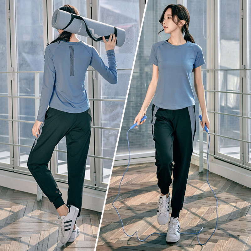 Gym Sports Suit Women's Long and Short Sleeve Three-Piece Set Loose Professional Sports Running Clothes Spring and Summer Fashion Yoga Clothes