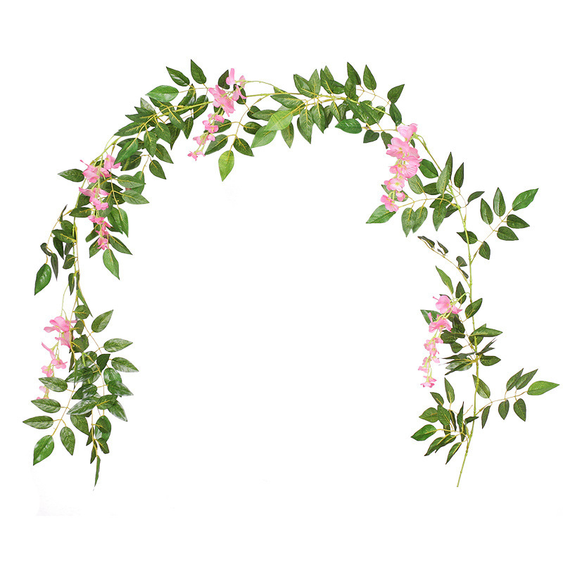 紫藤花造花藤条装飾花巻き吊り花プラスチック花藤蔓串花植物空調管遮蔽|undefined