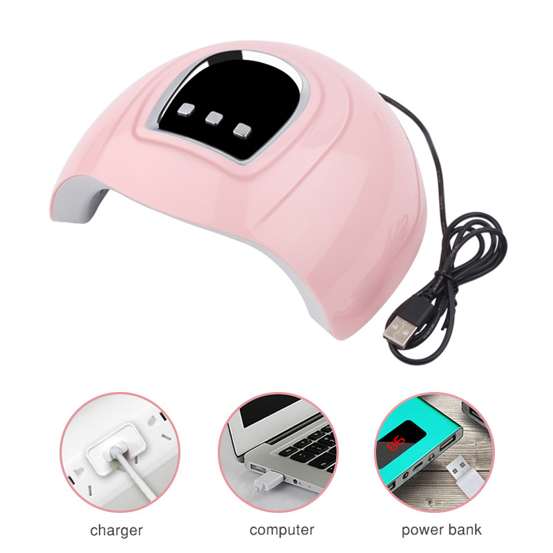 sunX4 portable nail phototherapy machine 18 dual light source lamp beads 54W multi-gear timing digital display USB interface