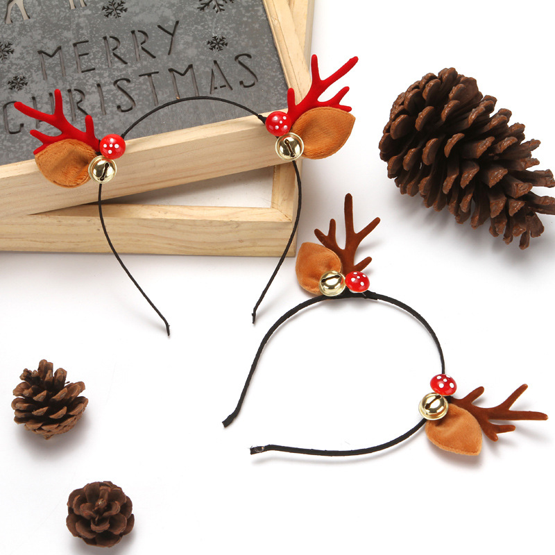 Factory Direct sales Christmas holiday headband hairpin pine cone mushroom bell simulation selling cute headdress hairpin in stock wholesale