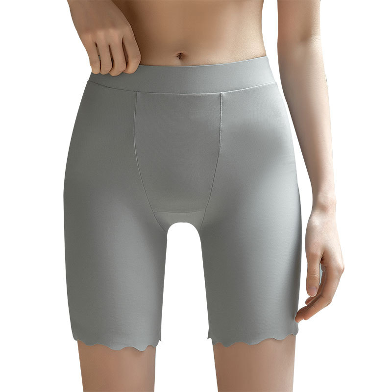 Large size women's clothing a generation of high waist Ice Silk seamless safety pants high elastic nylon ladies anti-light leggings