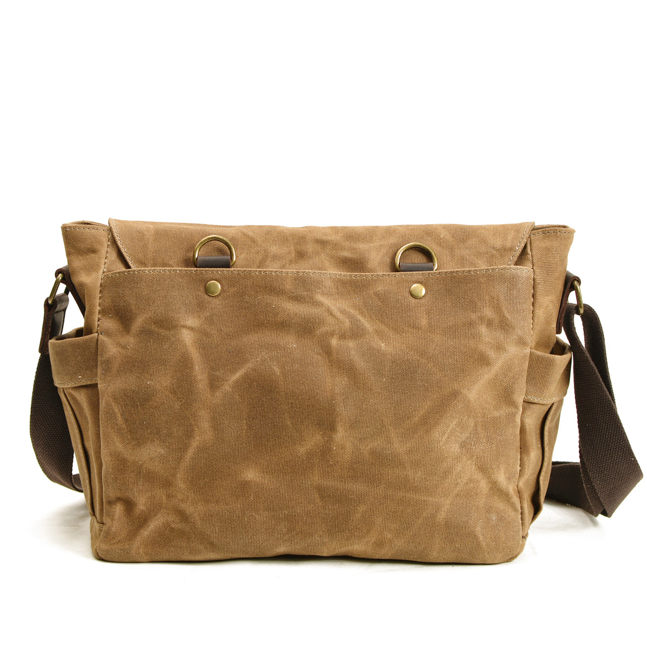Borsa da uomo in tela cerata e olio, in pelle, con cuciture, retrò, a tracolla, da uomo, borsa a tracolla per computer, alla moda europea e americana_voghion.com