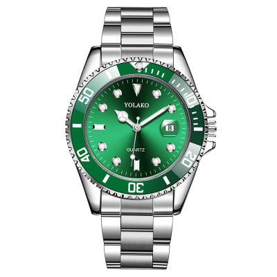 Foreign trade explosions green water ghost watch men's watch men's watch calendar steel band high-grade quartz watch watch manufacturers spot