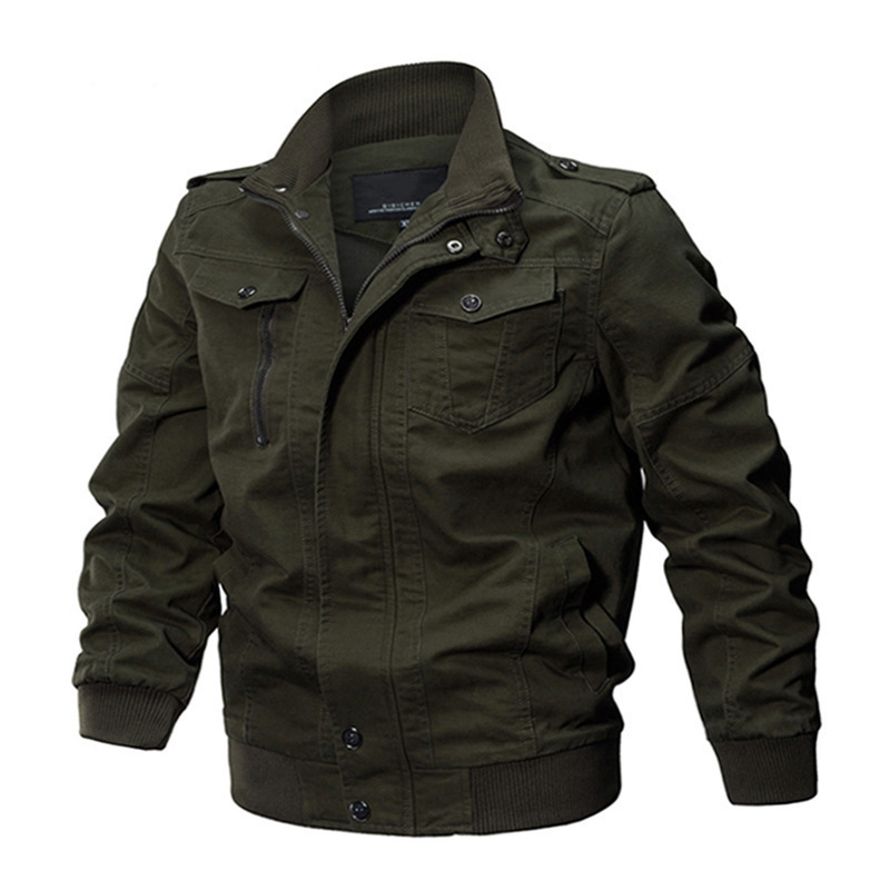 2023 Foreign Trade Amazon Spring New Men's Casual Cotton Military Jacket Outdoor Loose Large Size Workwear Jacket