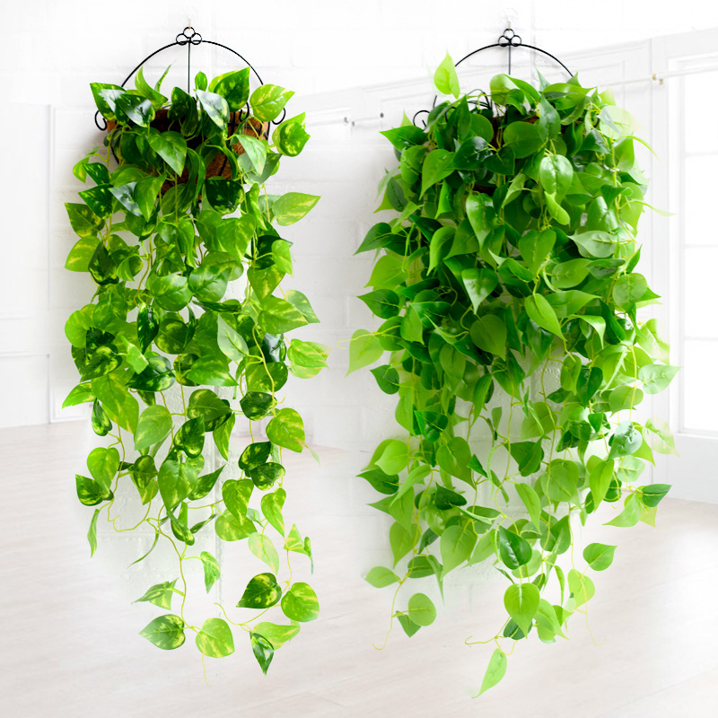 Cross-border simulation green living room wall hanging green plant wall hanging plant decoration hanging fake flower indoor vine hanging orchid hanging basket