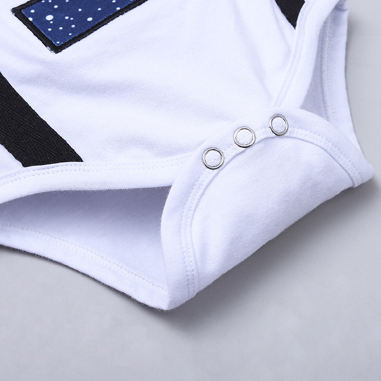 European and American Foreign Trade baby romper digital cartoon printed short-sleeved strap suit romper birthday two-piece set