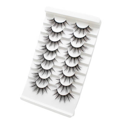 DINGSEN cross-border source factory false eyelashes 8 pairs of thick natural eyelashes large LOGO