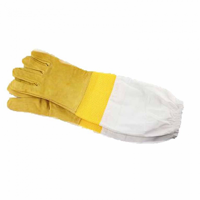 Bee Anti-bee Gloves Sheepskin Gloves Yellow White Polyester Cotton Hollow Breathable Bee-catching Anti-bee Sting