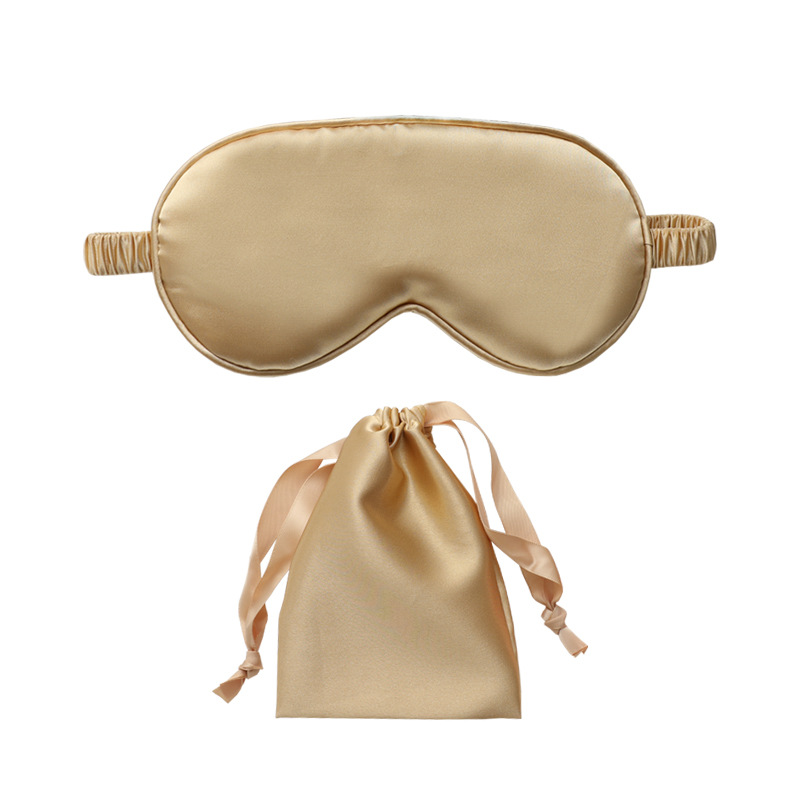 Imitation silk eye mask two-piece gift cloth bag daily protective eye mask work shading sleep eye mask set Wholesale