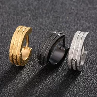 Титановая сталь матовая пряжка для ушей серьги из нержавеющей стали линия резки сережек пескоструйная обработка канавка двусторонние серьги трансграничные горячие продажи