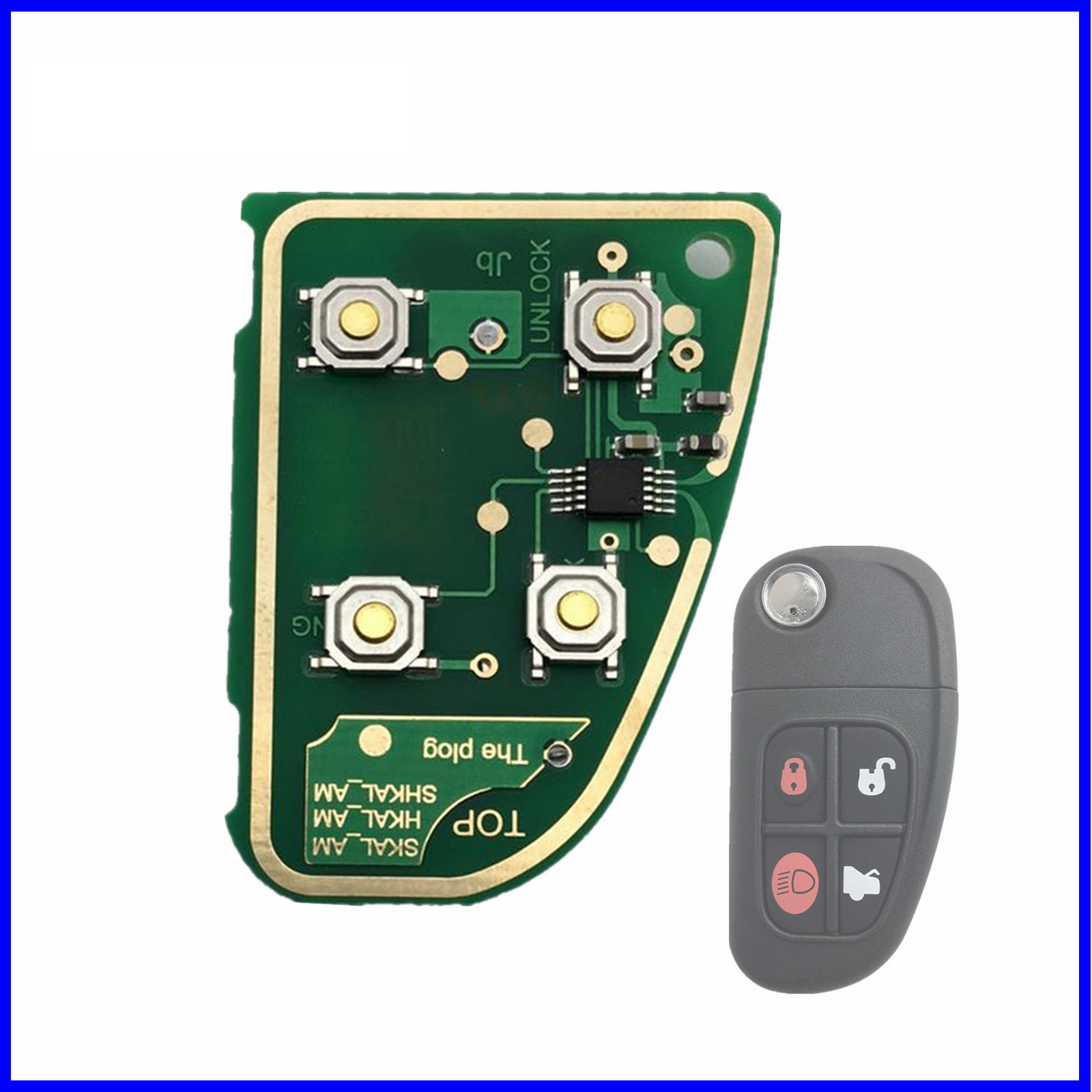 Suitable for Jaguar 4-key car key circuit board Jaguar 4-key folding remote control circuit board 433 frequency