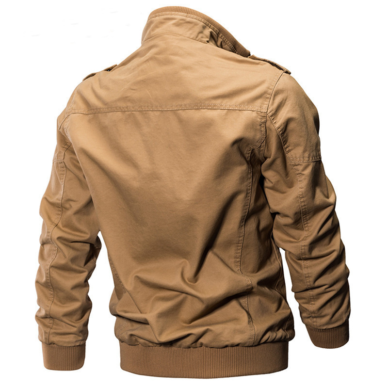 2023 Foreign Trade Amazon Spring New Men's Casual Cotton Military Jacket Outdoor Loose Large Size Workwear Jacket