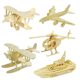 3D three-dimensional puzzle wooden puzzle children's educational toy model aircraft DIY handmade puzzle building blocks crafts
