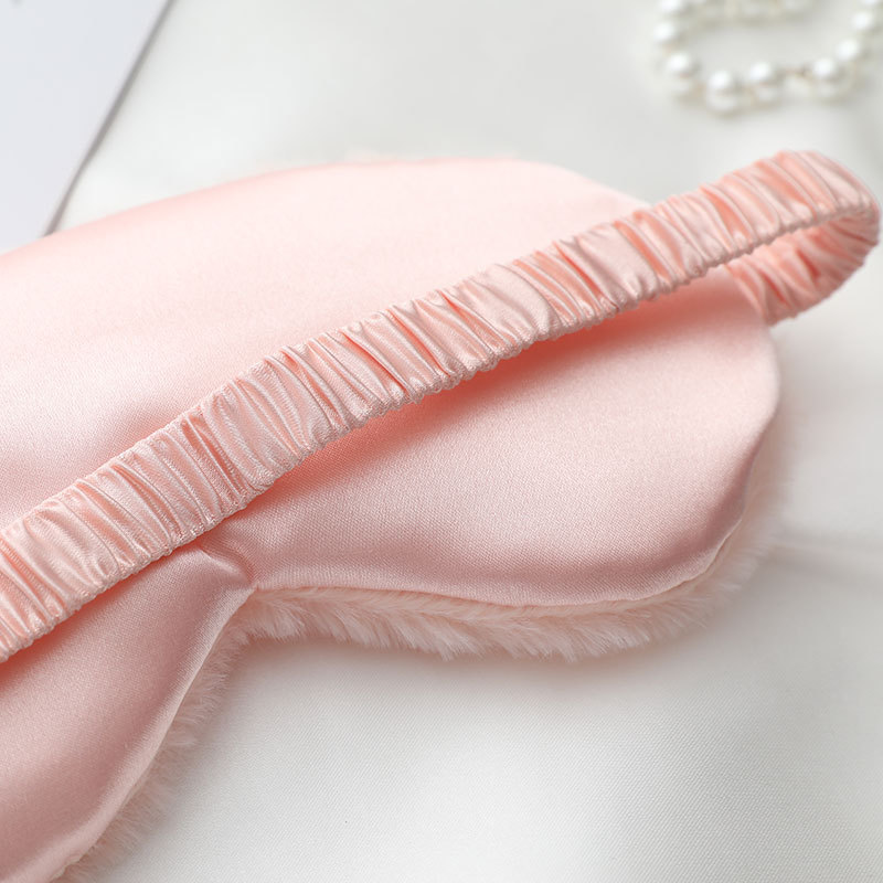 Cute plush eye mask cartoon shading sleep imitation silk eye mask autumn and winter fluffy lunch break sleep eye mask wholesale