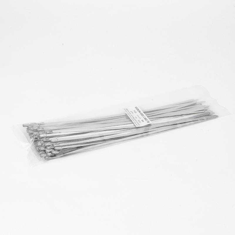 Steel ball self-locking stainless steel cable tie 201 material stainless steel 4.6*200mm metal cable bridge cable tie