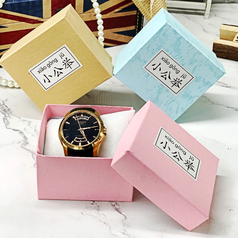 Factory Watch Box Gift Jewelry Box Packaging Box Kraft Paper Fairy Multicolor Pink Small Public Bracelet Box