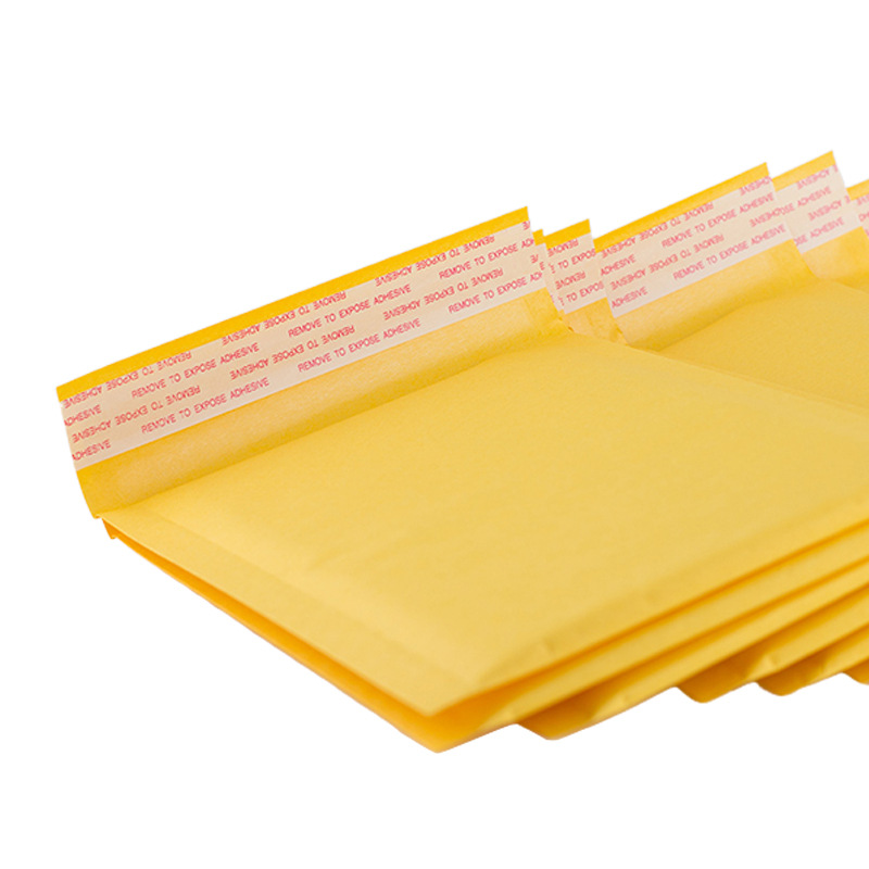 in stock Thickened Yellow Kraft Paper Bubble Bag Shockproof and Pressure-proof Express Bubble Bag Packing Bubble Bag Self-staining Bag