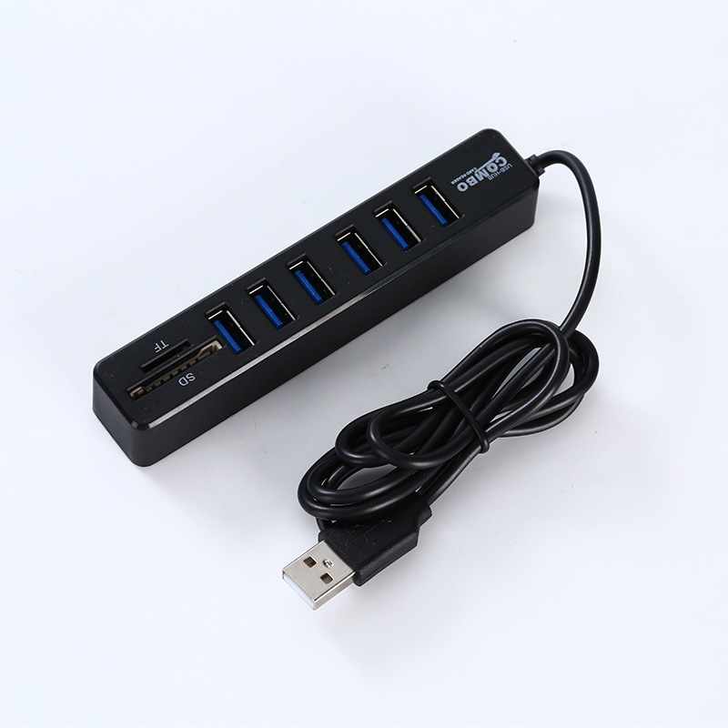 8-in-1 USB 2.0hub 拡張ドックデジタルコンピュータ/USB ハブ 6usb2sd/tf カードリーダー高速データ転送|undefined