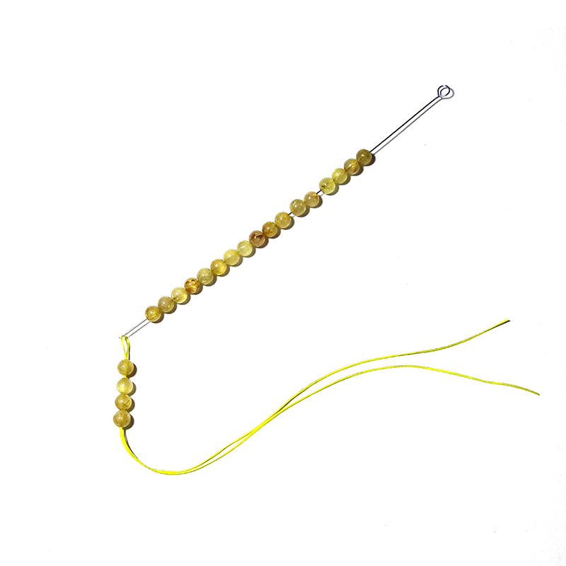 Crochet diy accessories beading needle side opening through wooden beads beading needle text play three-way Buddha head crochet fine needle