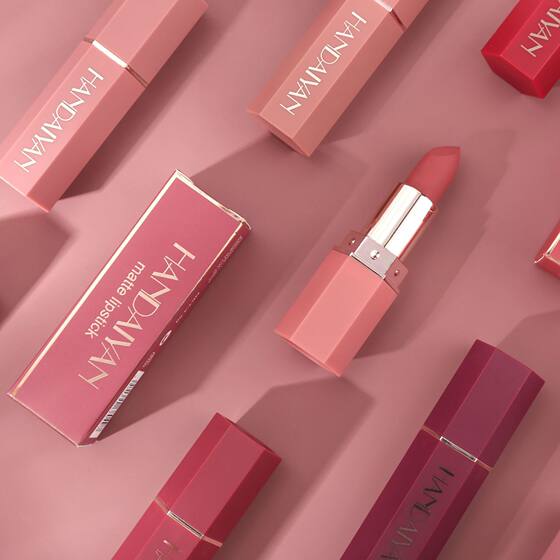 handanyan cross-border lip gloss hexagonal matte non-stick lipstick European and American waterproof moisturizing lipstick lip glaze